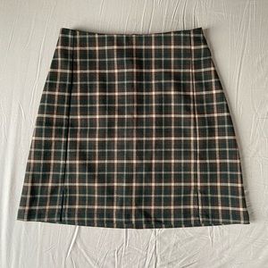 Brandy Melville plaid dark academia skirt